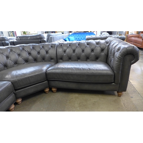 1550 - New Allington Corner Grey leather Sofa, original RRP -£2499.99 + VAT (4163-3) * This lot is subject ... 