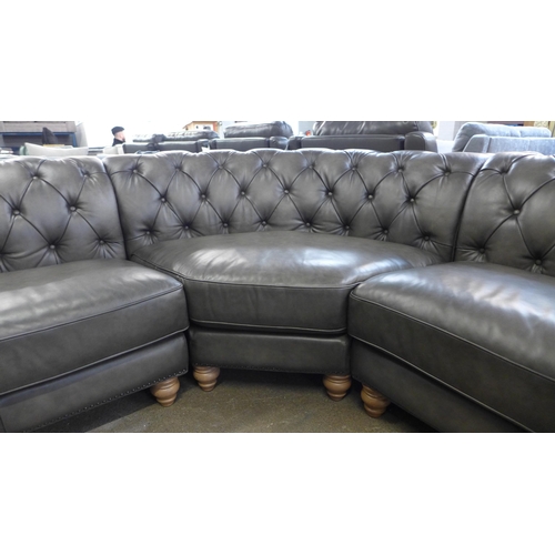 1550 - New Allington Corner Grey leather Sofa, original RRP -£2499.99 + VAT (4163-3) * This lot is subject ... 