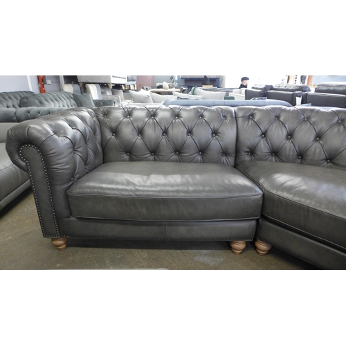 1550 - New Allington Corner Grey leather Sofa, original RRP -£2499.99 + VAT (4163-3) * This lot is subject ... 