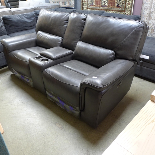 1566 - Maxwell 2 Seater Grey leather Recliner sofa , original RRP - £1166.66 + VAT (4163-14) * This lot is ... 