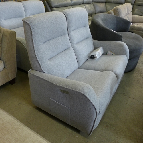 1570 - A Vigo Modulo silver upholstered electric reclining three seater sofa RRP £899