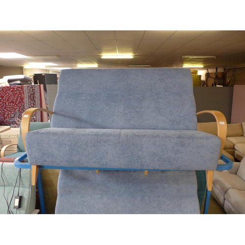 1575 - An Izan diamond blue upholstered three seater sofa RRP £1299