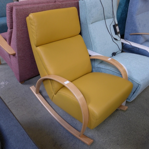 1578 - A Clode Dali mustard leather upholstered rocking chair RRP £899