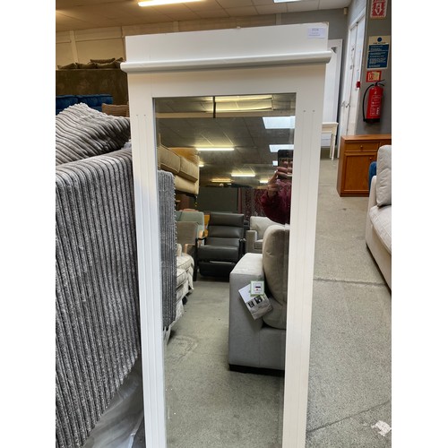 1617 - A black three drawer console table and a cheval mirror, both with some damage