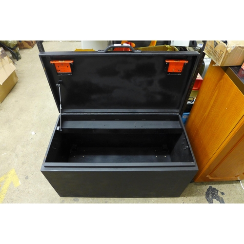 2110 - Van safe storage box with 2 keys for each lock (new), size 90cm wide x 45cm deep x 48cm high