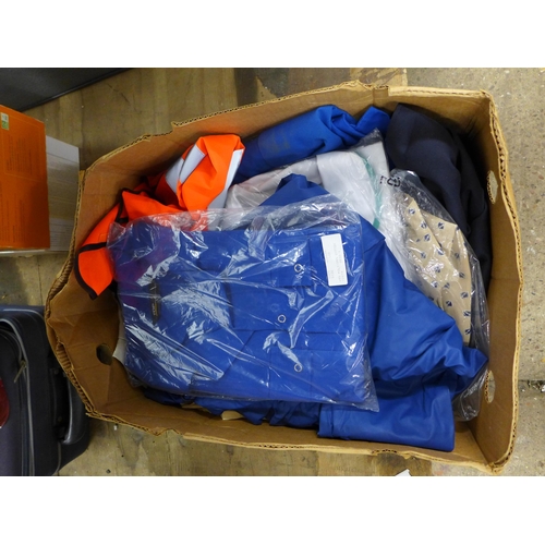 2114 - Box of workwear jackets, ties, etc.