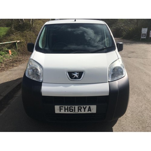 2493 - Peugeot Bipper S HDi Panel Van 2012 Diesel 1248cc FH61 RYA Recorded mileage 66,965 - on view Friday ... 