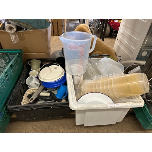 2089 - Two Boxes of catering equipment including measuring jugs and a Brita water filter