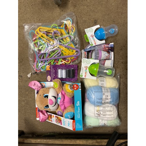 2111 - Children's bundle; Fisher-Price, Disney, beakers, unused, hangers, etc.