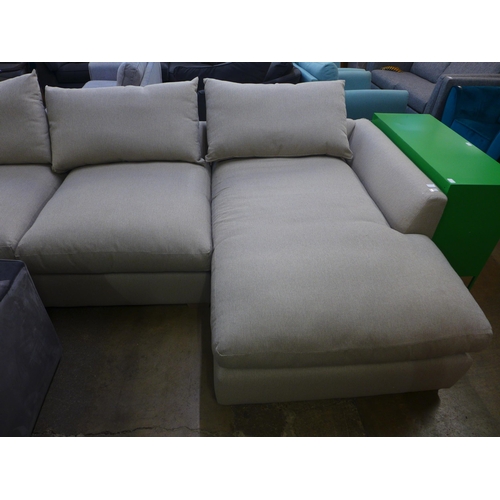 1381 - A grey upholstered RHF corner sofa