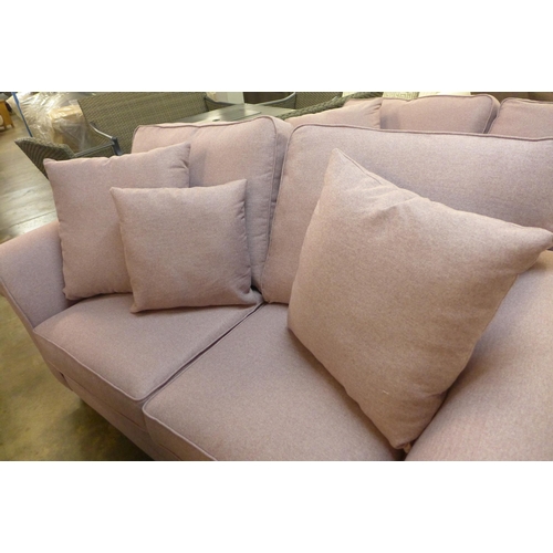 1382 - A pair of Mosta tweed pink upholstered sofas (3 + 2) - This lot is subject to VAT*