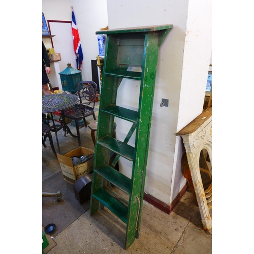 257 - A set of painted stepladders