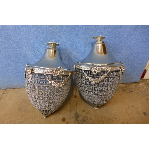 281 - A pair of French Empire style pear shaped chandeliers