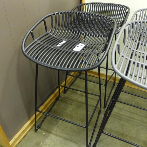 1414 - A pair of Shipley black bar stools