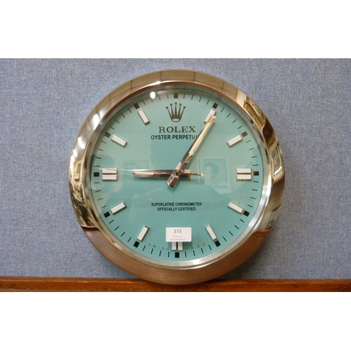 332 - A Rolex style dealer's wall clock, a/f