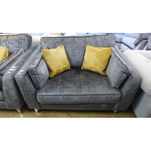 1430 - A Barker and Stonehouse Dolce magnesium upholstered loveseat with contrasting scatter cushions RRP £... 