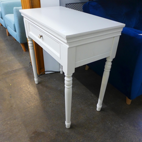 1442 - A white single drawer side table