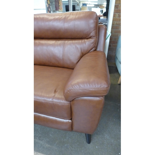 1450 - Grace Brown Leather three Seater sofa chestnut Brown, original RRP -£891.66 + VAT (4163-30) * This l... 