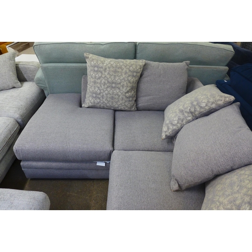1451 - A stone grey upholstered LHF corner sofa