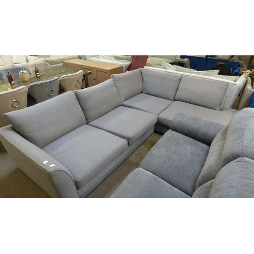 1483 - A grey/mushroom upholstered RHF corner sofa