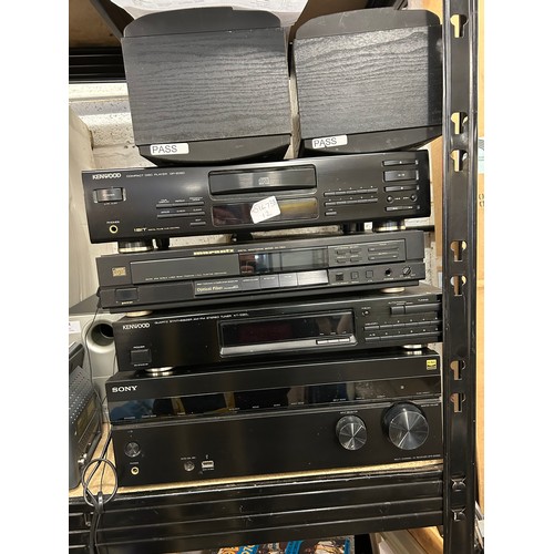 2328 - Hi-fi job lot: Kenwood KT1020L tuner, Kenwood CD player DP2060, Marantz CD player, digital monitor C... 