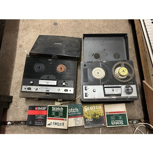 2342 - Fidelity and Grundig Deluxe reel to reel tape recorders and approx. 18 tapes