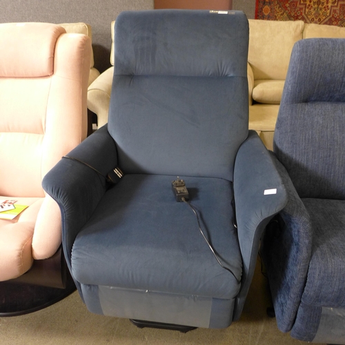 1569 - A Dojo midnight blue upholstered electric reclining armchair RRP £1499