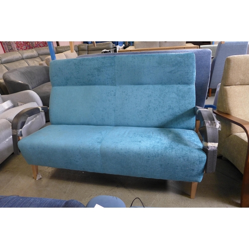 1575 - An Izan aquamarine upholstered three seater sofa RRP £949