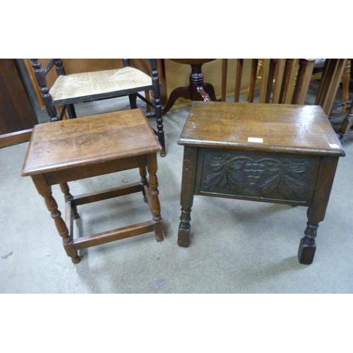 147 - Two oak stools
