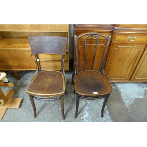 167 - Two early 20th Century beech bentwood chairs