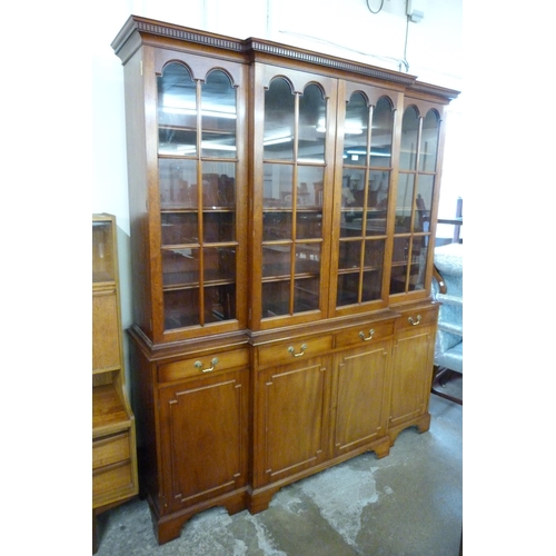 170 - A Regency style mahogany breakfront library bookcase