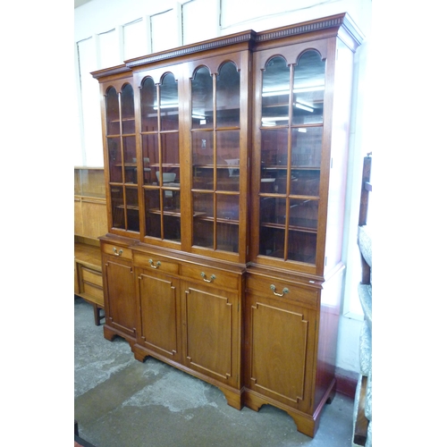 170 - A Regency style mahogany breakfront library bookcase