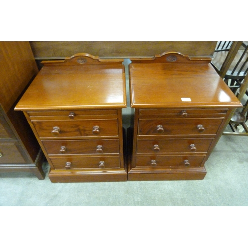 178 - A pair of Victorian style hardwood bedside chests