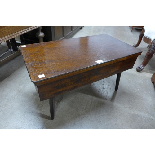208 - A small mahogany octagonal occasional table, a fitted oak lady's sewing table and a pair of painted ... 