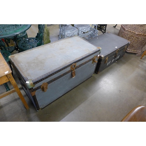 218 - Two vintage steamer trunks