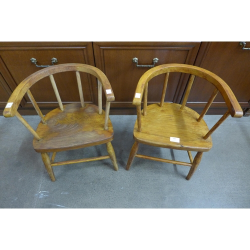 244 - A pair of vintage beech child's chairs