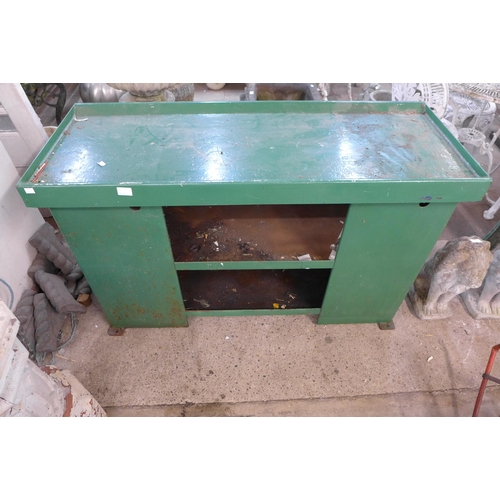 259 - A green painted steel industrial cabinet