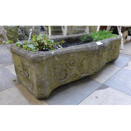 266 - A concrete garden trough