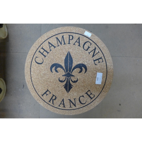 269 - A French Champagne cork shaped stool