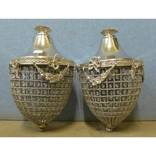 281 - A pair of French Empire style pear shaped chandeliers