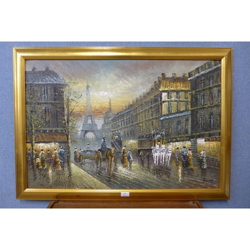 283 - A Parisian landscape, oil on canvas, framed