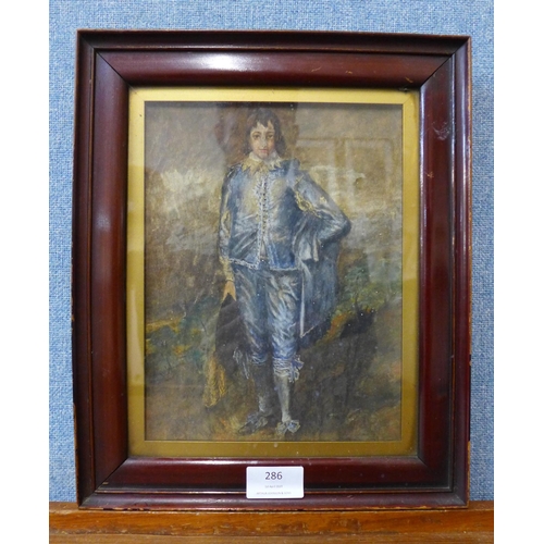 286 - Continental School (19th Century), portrait of a gentleman, watercolour, unsigned, framed