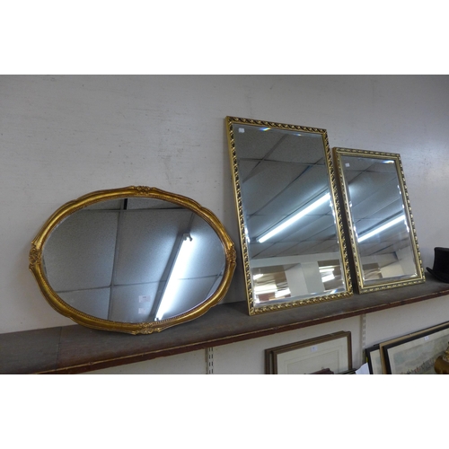 308 - Three gilt framed mirrors