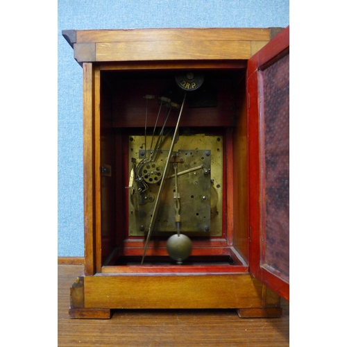 338 - A 19th Century German Gustav Becker inlaid mahogany bracket clock