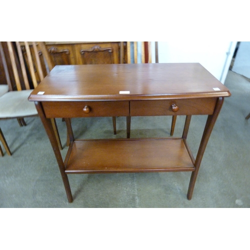 61 - A teak two drawer side table