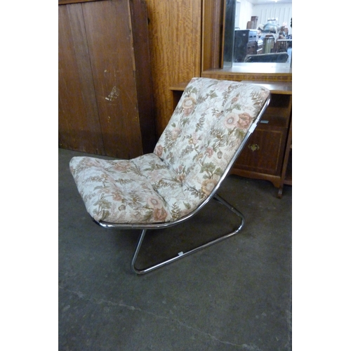 70 - A Habitat chrome framed easy chair