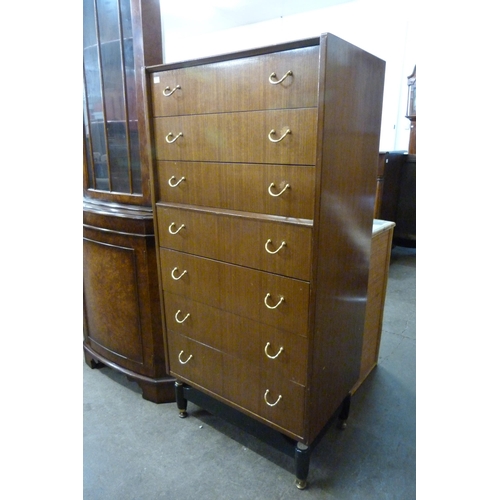71 - A G-Plan Librenza tola wood and black chest of drawers