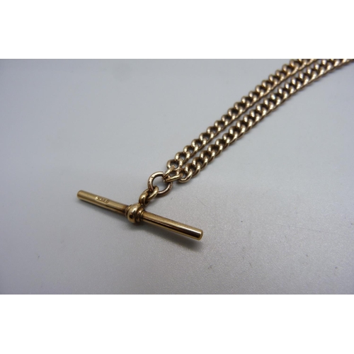 1022 - A plated double Albert watch chain and pocket watch