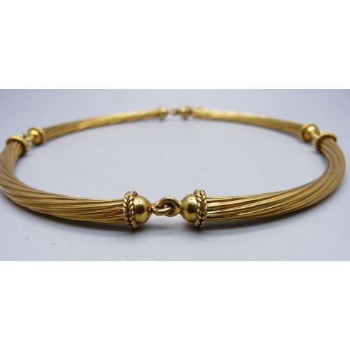 1073 - An 18ct gold Italian necklace, marked 18kt and 750 to clasp, 41.7g