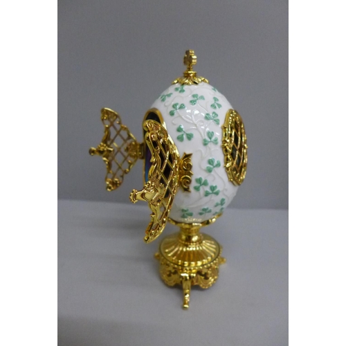 1168 - A Faberge Collection Emerald Isle egg, with papers